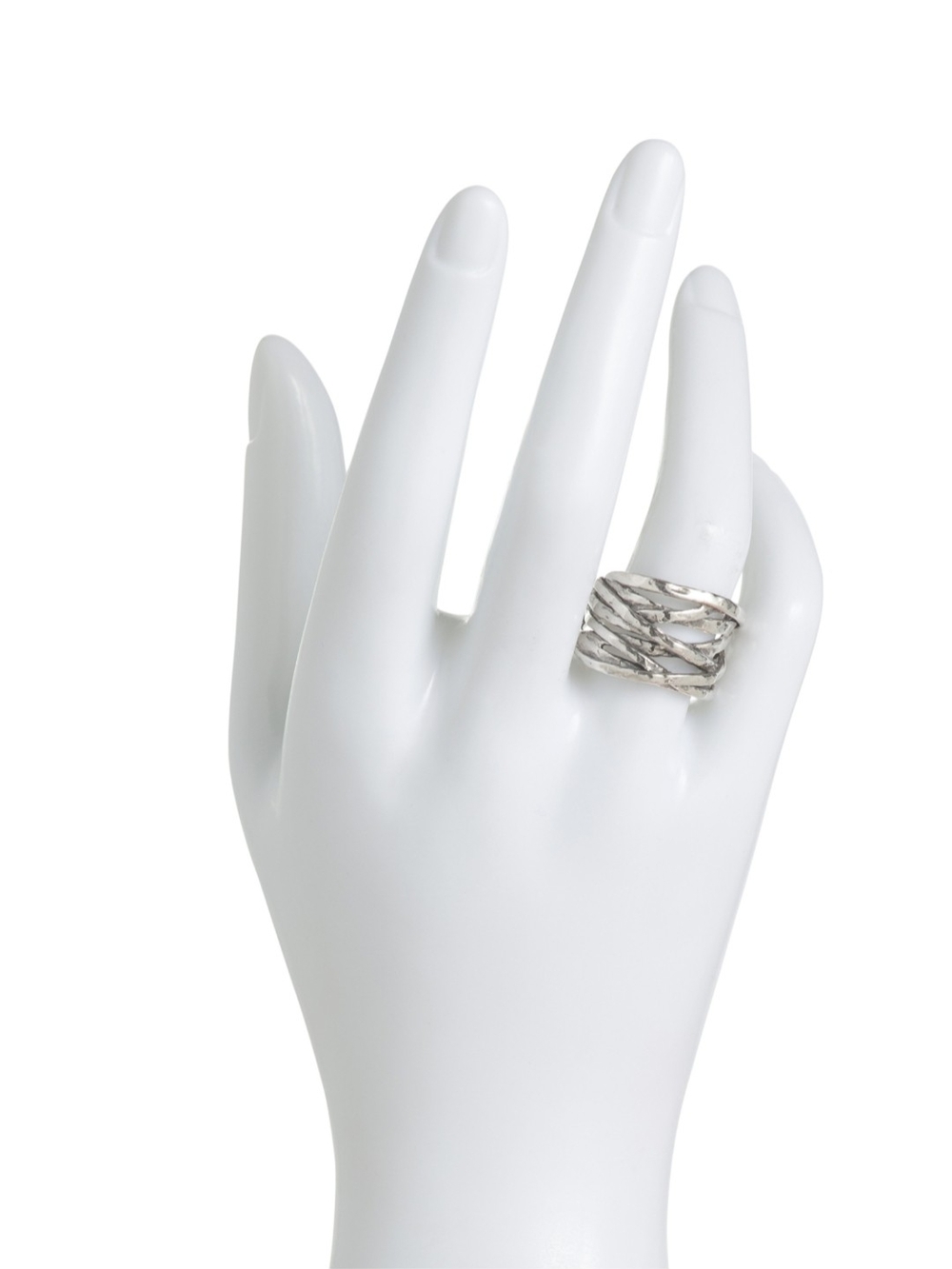 NWT Noa Zuman Sterling Silver Organic Crossover Multi-Strand Wide Band, Size 8